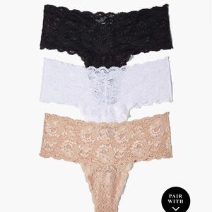 Cosabella Never Say Never Lace Thong Set - Black, White, Tan